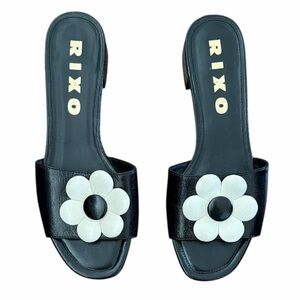RIXO Black and White Floral Sandals SIZE 37